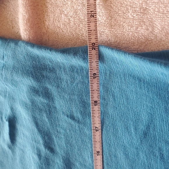 Talbots Blue Casual Flutter Smocked Sleeve Light, Comfortable Tee Sz L Dress - Picture 9 of 10